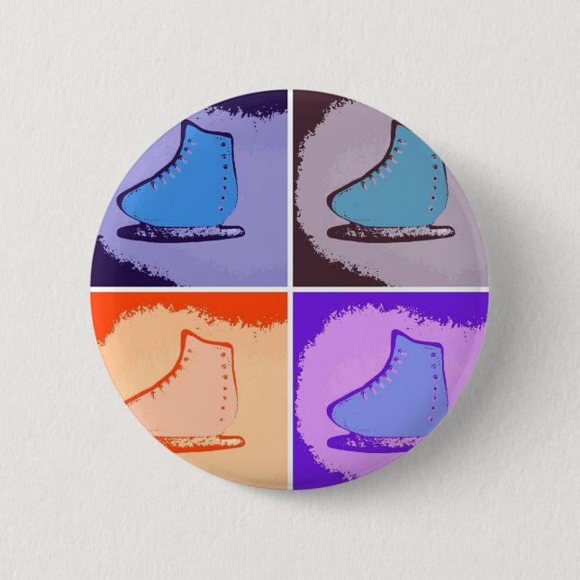 Badge Rond 5 Cm Patinage sur glace (Devant)