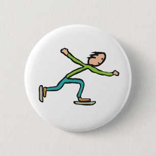 Badge Rond 5 Cm Patinage sur glace