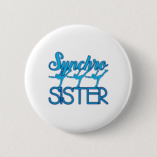 Badge Rond 5 Cm Patinage synchronisé Synchro Sister