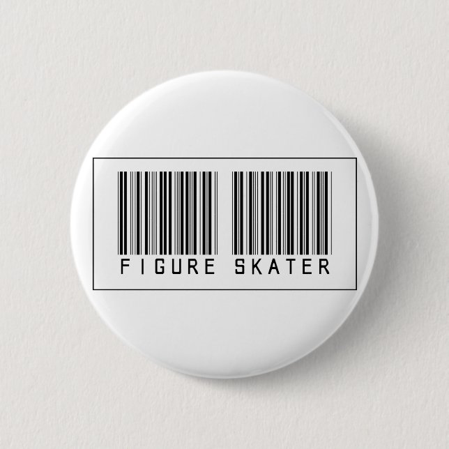 Badge Rond 5 Cm Patineur artistique de code barres (Devant)