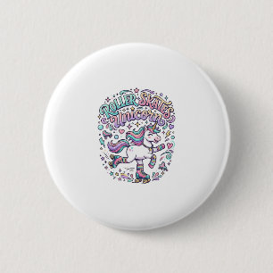 Badge Rond 5 Cm Patins à roulettes Licorne Graphisme de style rétr