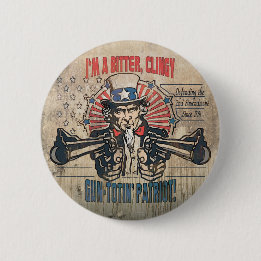 Badge Rond 5 Cm Patriote Toting d'arme à feu amère et collante