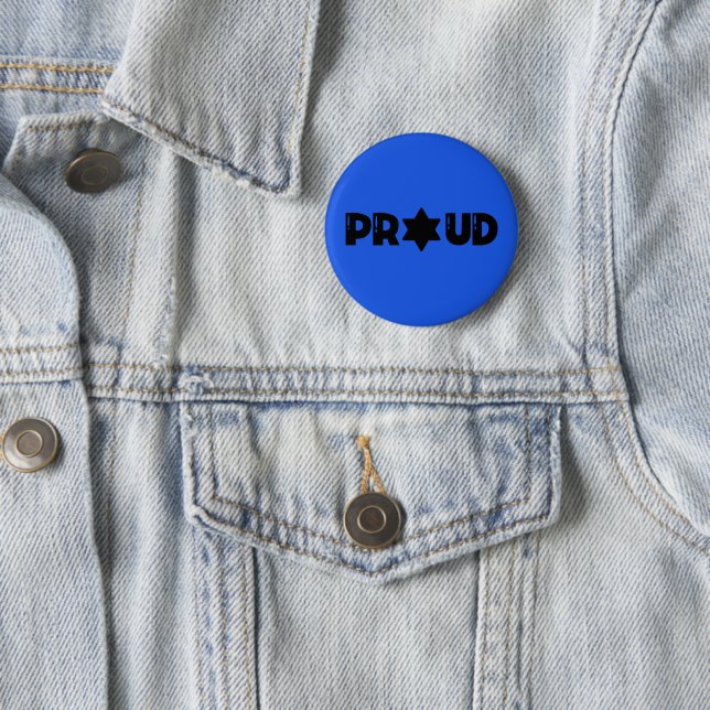 Badge Rond 5 Cm Patriotic Proud Jewish, Support Israel (En situation)