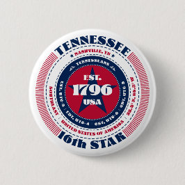 Badge Rond 5 Cm Patriotic Tennessee Circle avec détails d'état