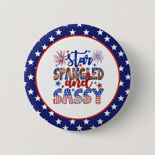 Badge Rond 5 Cm Patriotique et sassy (Devant)