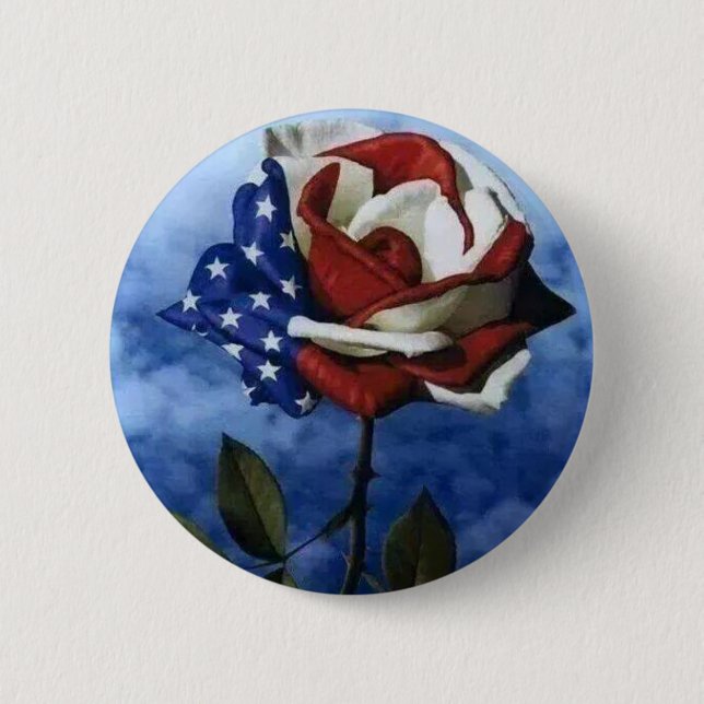 Badge Rond 5 Cm Patriotique s'est levé (Devant)