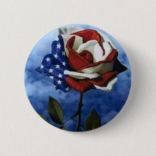 Badge Rond 5 Cm Patriotique s'est levé