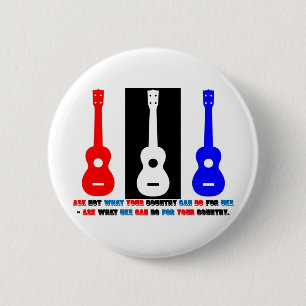 Badge Rond 5 Cm Patriotisme d'ukulélé