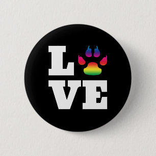 Badge Rond 5 Cm Patte d'arc-en-ciel