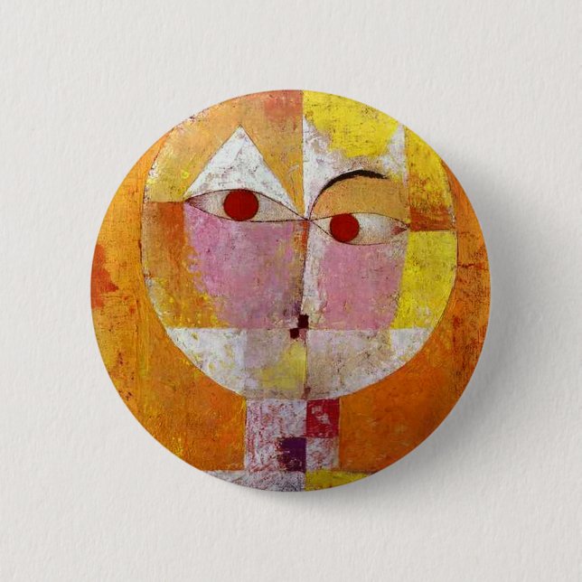 Badge Rond 5 Cm Paul Klee Senecio Peinture (Devant)