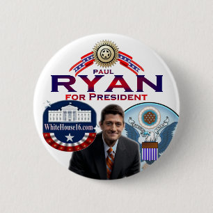 Badge Rond 5 Cm Paul Ryan pour le Président Button