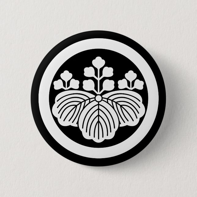 Badge Rond 5 Cm Paulownia with 5&3 blooms in circle (Devant)