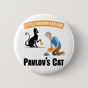 Badge Rond 5 Cm Pavlov's Cat - Funny Psychology