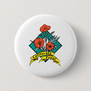 Badge Rond 5 Cm Pavot de Californie