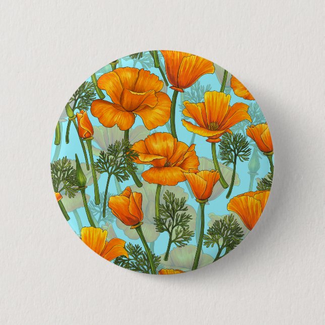 Badge Rond 5 Cm Pavot de Californie (Devant)