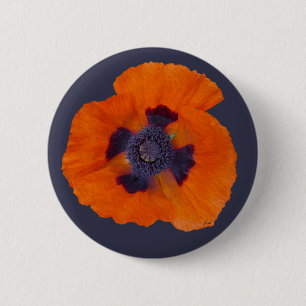 Badge Rond 5 Cm Pavot orange écarlate 1