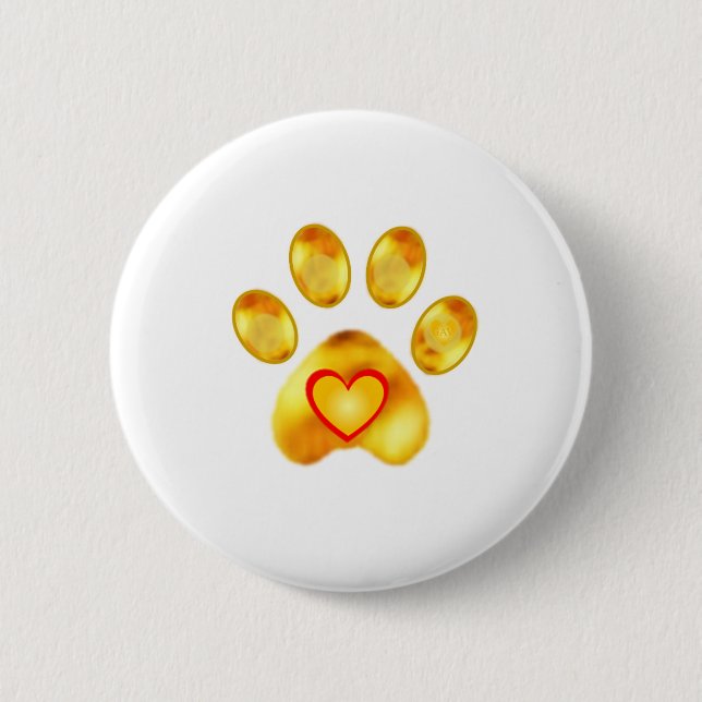 Badge Rond 5 Cm Paw or (Devant)