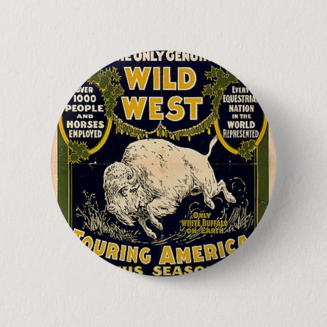 Badge Rond 5 Cm Pawnee Bill montre l'Ouest sauvage (Devant)