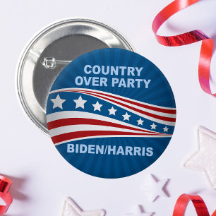 Badge Rond 5 Cm Pays au-dessus du parti Biden Harris