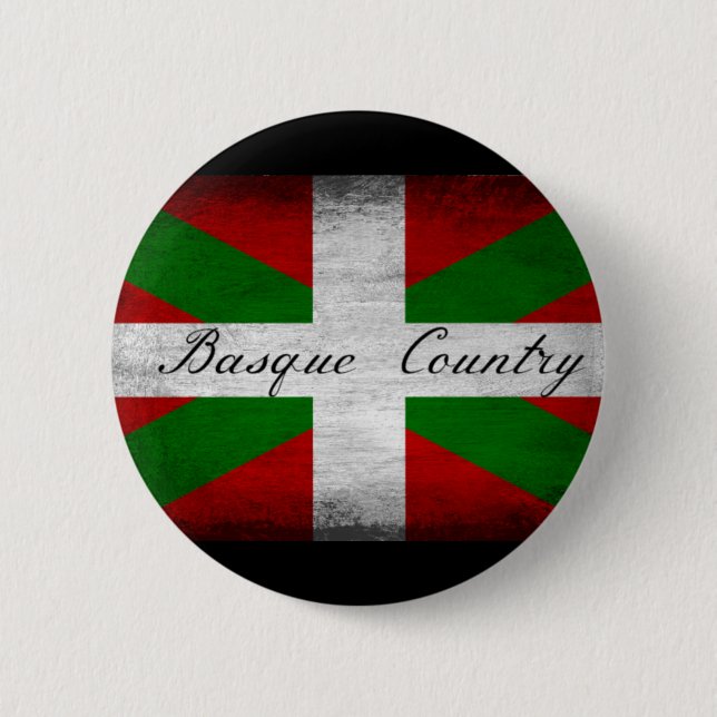 Badge Rond 5 Cm Pays basque Drapeau déprimé (Devant)