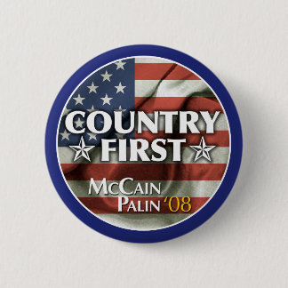 Badge Rond 5 Cm Pays d'abord : Bouton de McCain-Palin