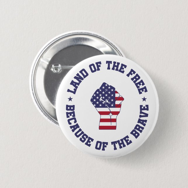Badge Rond 5 Cm Pays du drapeau américain libre Patriotique (Devant & derrière)