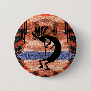 Badge Rond 5 Cm Paysage du désert de Kokopelli Moaselli