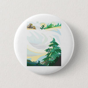 Badge Rond 5 Cm Paysage neigeux