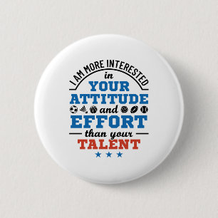 Badge Rond 5 Cm PE Enseignant Enseignement physique Attitude de l'
