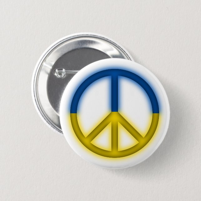 Badge Rond 5 Cm Peace For Ukraine Logo (Devant & derrière)