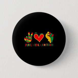 Badge Rond 5 Cm Peace Love 1865 Independence Day Black