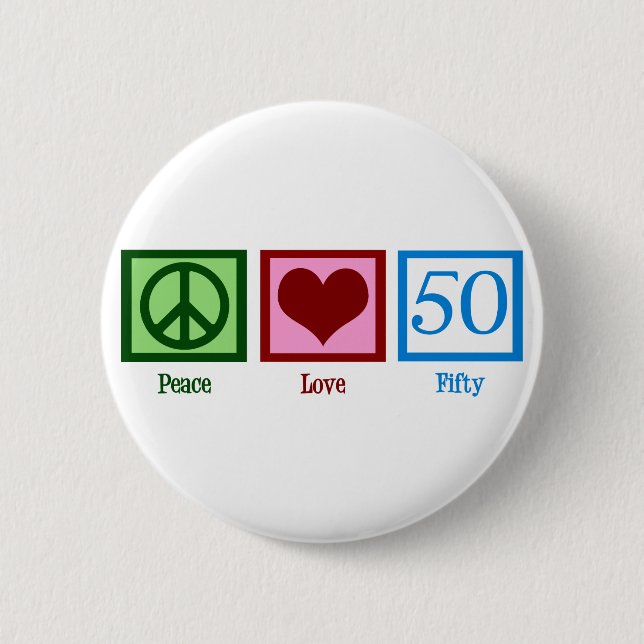 Badge Rond 5 Cm Peace Love 50 (Devant)