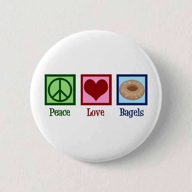 Badge Rond 5 Cm Peace Love Bagels (Devant)