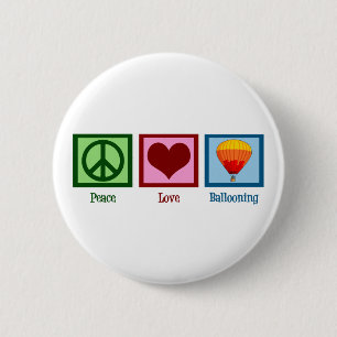 Badge Rond 5 Cm Peace Love Ballooning