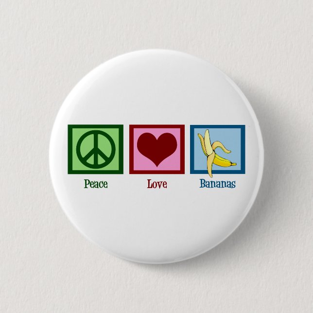 Badge Rond 5 Cm Peace Love Bananas (Devant)