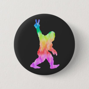Badge Rond 5 Cm Peace Love Bigfoot