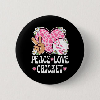 Badge Rond 5 Cm Peace Love Cricket Lover Cow Print Women Girls Cut