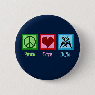 Badge Rond 5 Cm Peace Love Judo
