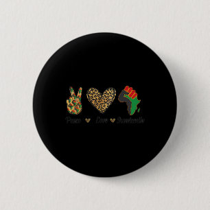 Badge Rond 5 Cm Peace Love Junetdix Black Pride Independence Day