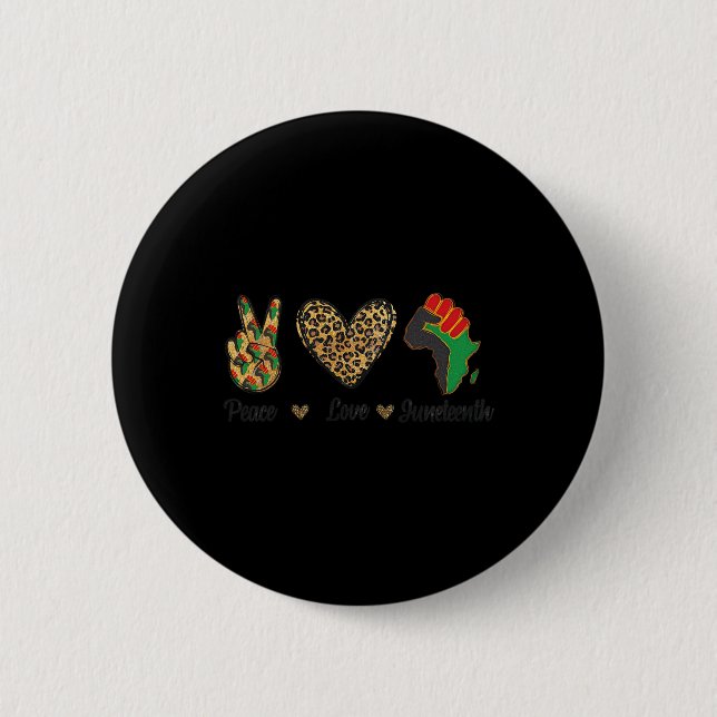 Badge Rond 5 Cm Peace Love Junetdix Black Pride Independence Day (Devant)