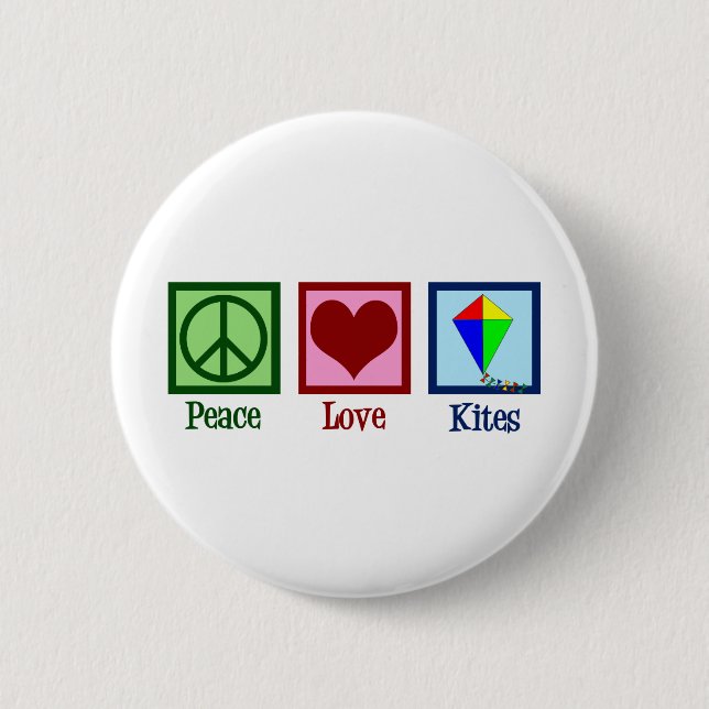 Badge Rond 5 Cm Peace Love Kites (Devant)