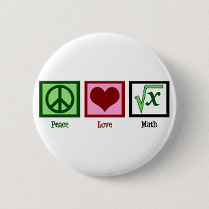 Badge Rond 5 Cm Peace Love Math