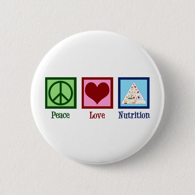 Badge Rond 5 Cm Peace Love Nutrition (Devant)