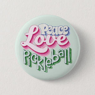 Badge Rond 5 Cm Peace Love Pickleball