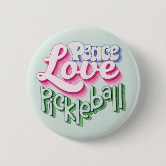 Badge Rond 5 Cm Peace Love Pickleball