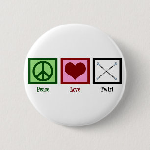 Badge Rond 5 Cm Peace Love Twirl