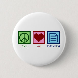 Badge Rond 5 Cm Peace Love Underwriting