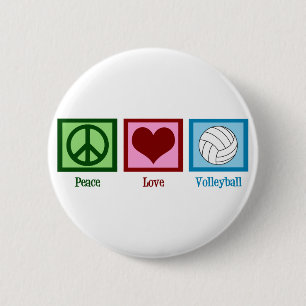 Badge Rond 5 Cm Peace Love Volley
