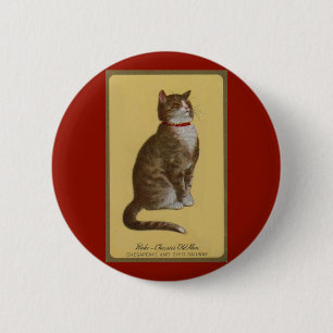Badge Rond 5 Cm Peake, le chat tabby de Chessie