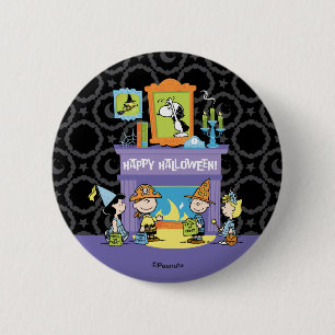 Badge Rond 5 Cm Peanuts Salles Ensorcelées Halloween